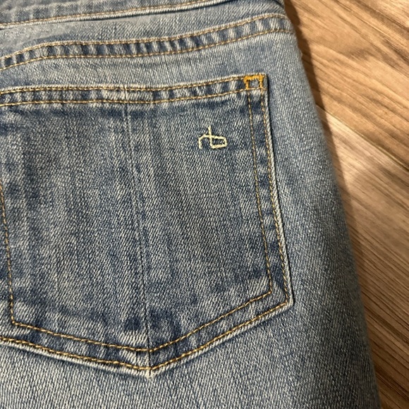 Rag & Bone Racer Relay Denim‎ Jeans Size 26 Blue White Stripes Skinny Low Rise - Picture 5 of 8
